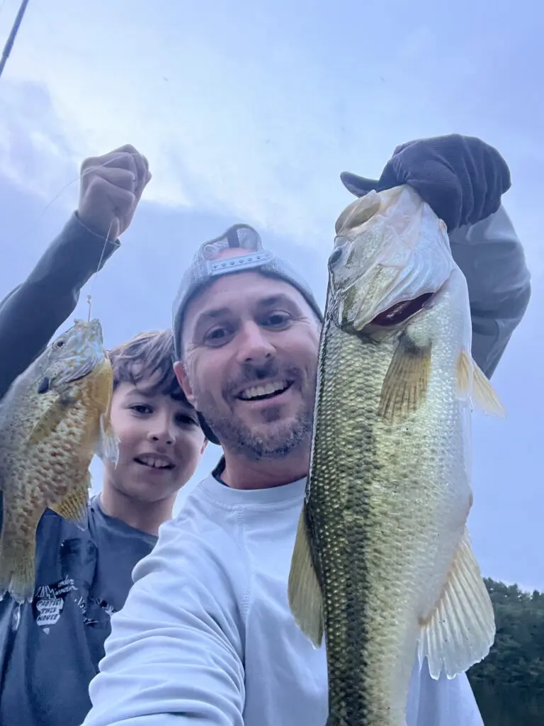 ohDEER franchise owner Bob fishing with his son