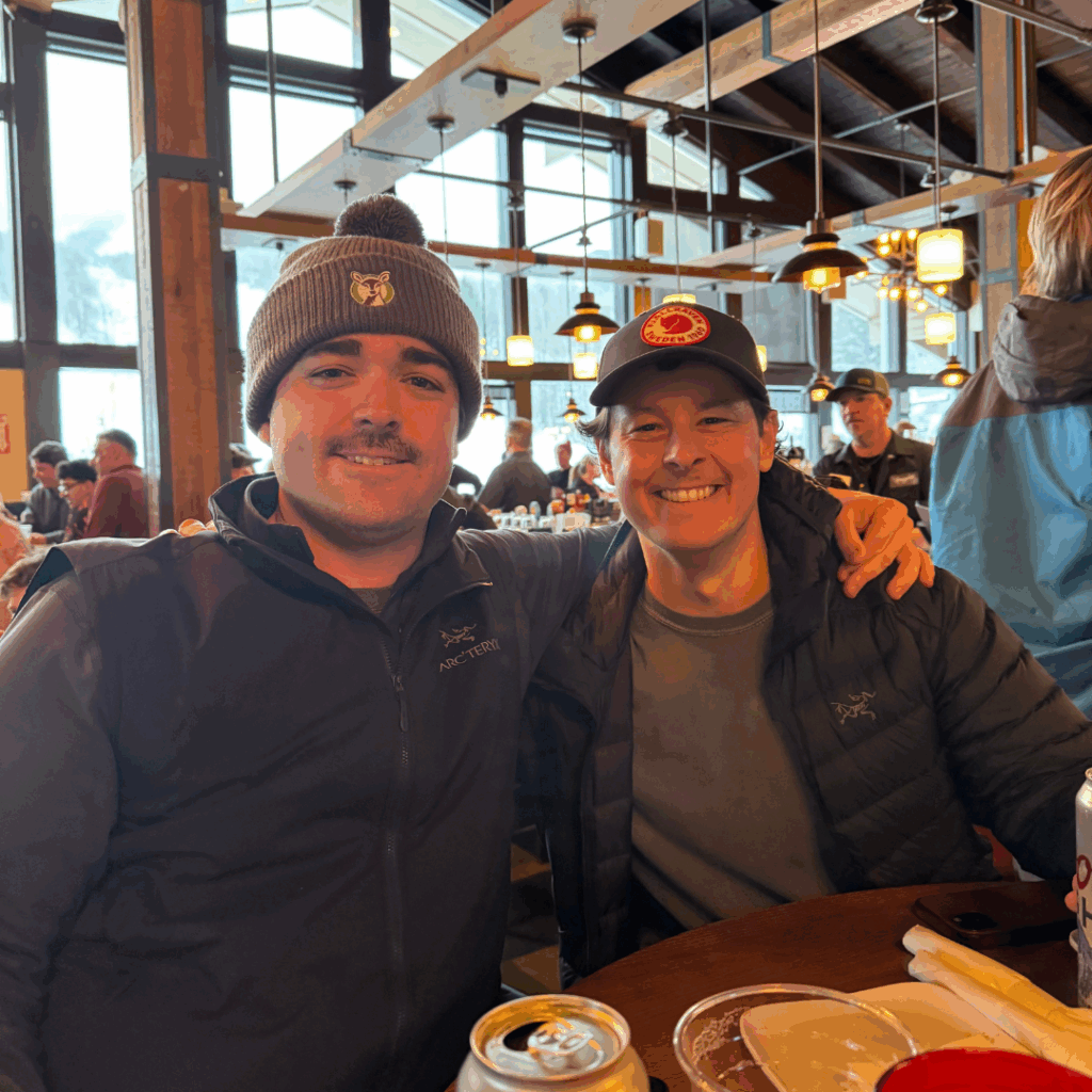 ohDEER brand advocacy beanie at ski resort 