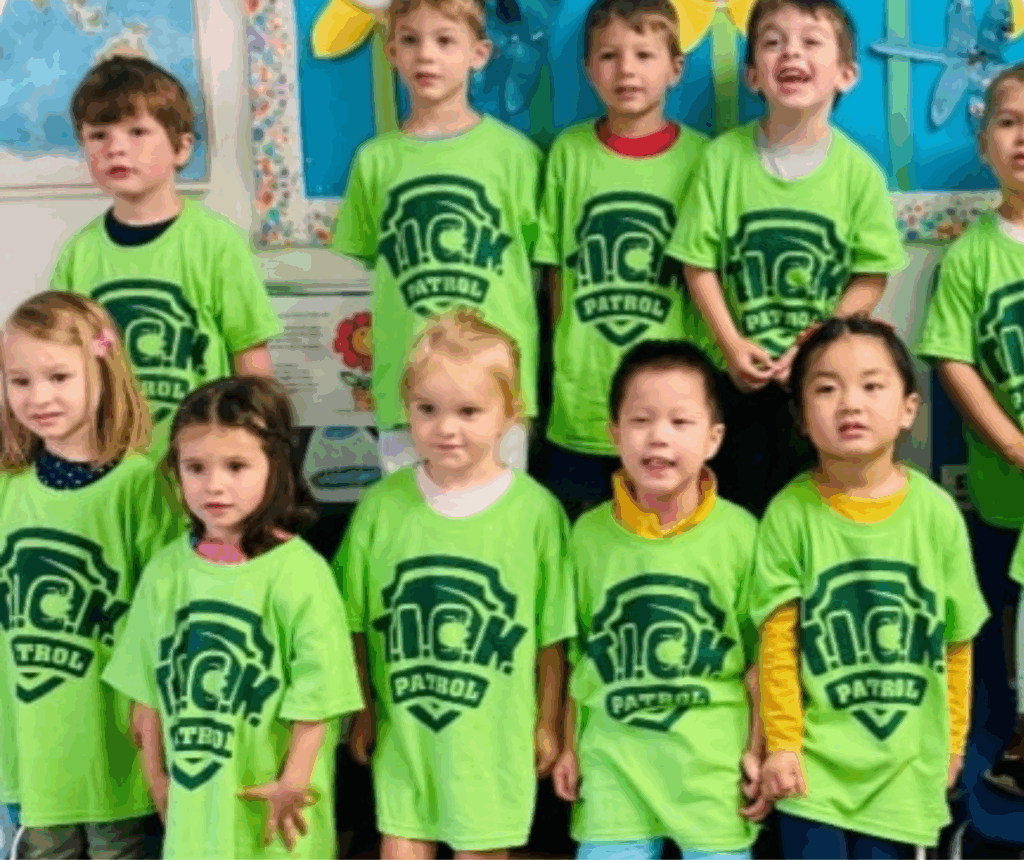 preschool kids in tick tshirts