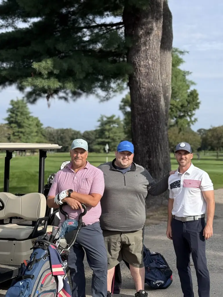 John Avino, Kurt Upham and Bob Gaska golfing in Massachusetts