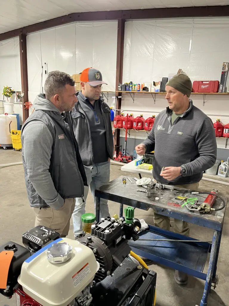 ohDEER founder Kurt Upham at training with ohDEER Central VA franchisees Wes Davis and Josh Hafner 