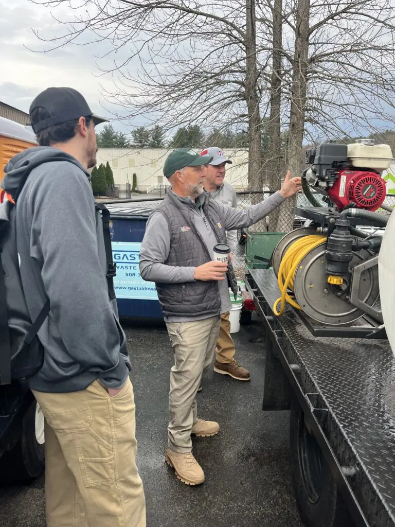 Kurt Upham training on spray hose and tank 