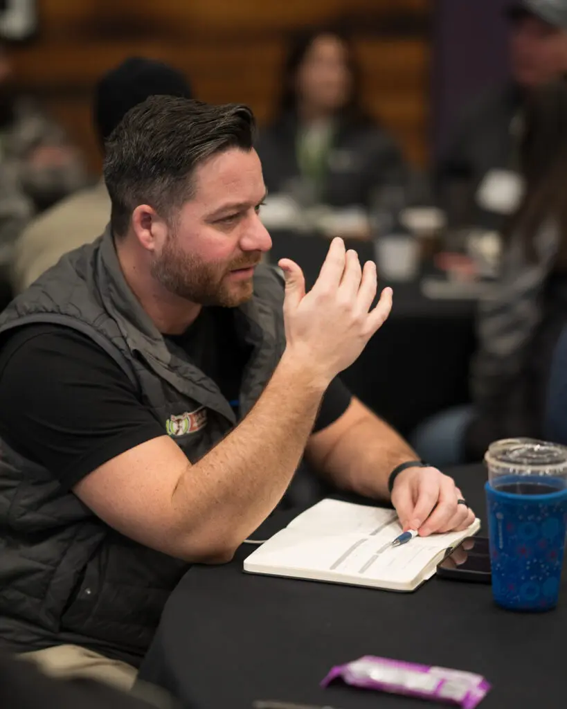 Dave Mulcahy talking with other owners at ohDEER annual event 