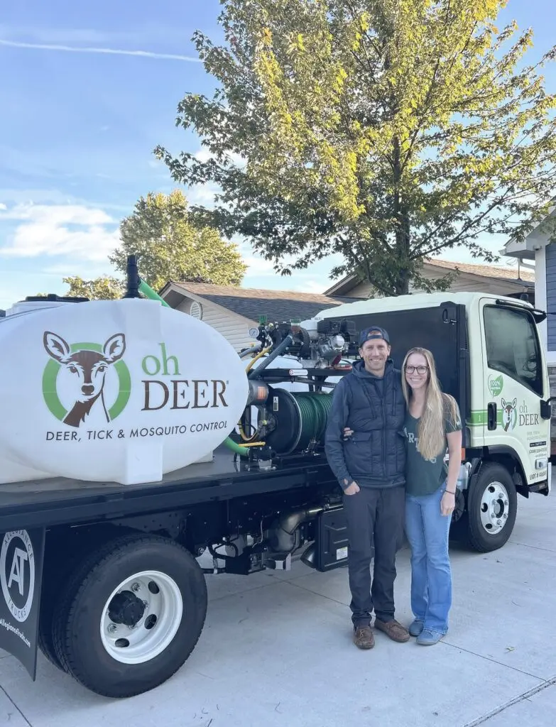 karen and austin in front of north id ohdeer truck 